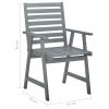 Cadeiras de jantar exterior c/ almofadões 2 pcs acácia maciça - Image 10