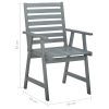 Cadeiras de jantar exterior c/ almofadões 2 pcs acácia maciça - Image 10