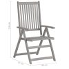Cadeiras jardim reclináveis c/ almofadões 6 pcs acácia maciça - Image 10