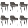 Cadeiras de jantar 6 pcs veludo cinzento-escuro
