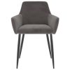Cadeiras de jantar 6 pcs veludo cinzento-escuro - Image 3