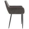Cadeiras de jantar 6 pcs veludo cinzento-escuro - Image 4