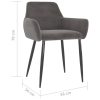 Cadeiras de jantar 6 pcs veludo cinzento-escuro - Image 7
