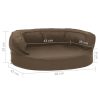 Cama para cães ergonómica 60x42 cm aspeto linho castanho - Image 7