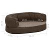 Cama para cães ergonómica 60x42cm aspeto linho pelúcia castanho - Image 8