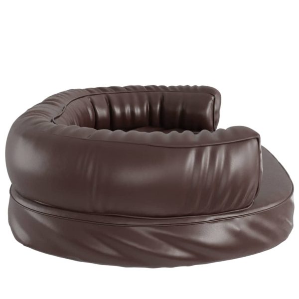 Cama p/ cães espuma ergonómico 88x65 cm couro artific. castanho - Image 5