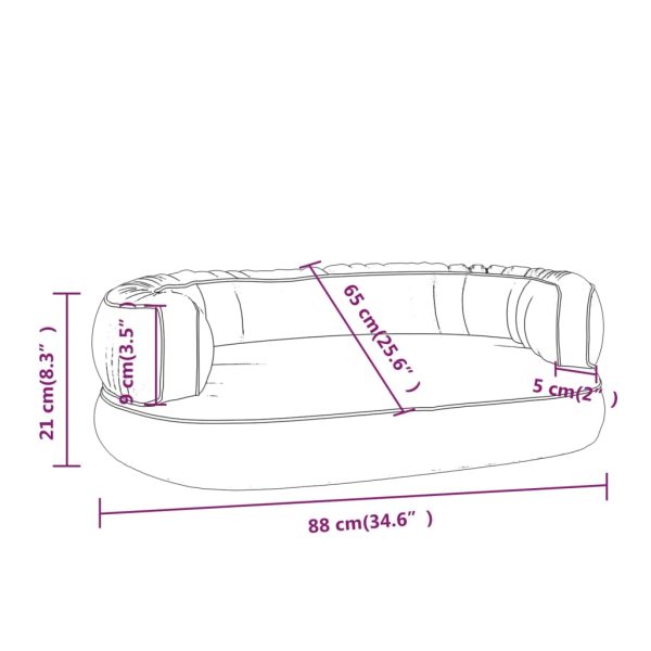 Cama p/ cães espuma ergonómico 88x65 cm couro artific. castanho - Image 7