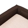 Cama para cães ergonómica 60x42cm aspeto linho pelúcia castanho - Image 7