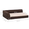 Cama para cães ergonómica 60x42cm aspeto linho pelúcia castanho - Image 8