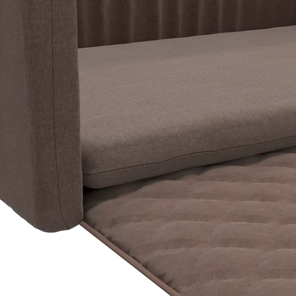 Cama/ninho para bagageira carro 70x45cm aspeto linho castanho - Image 8