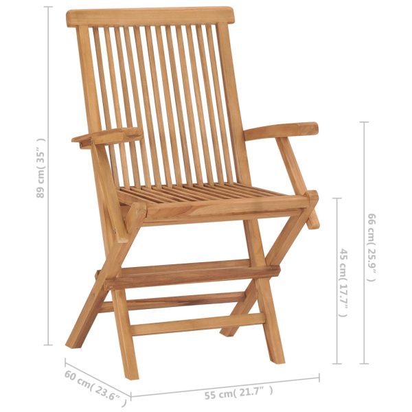 Cadeiras de jardim 8 pcs madeira de teca maciça - Image 7