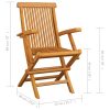 Cadeiras de jardim c/ almofadões antracite 8 pcs teca maciça - Image 11