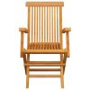 Cadeiras de jardim c/ almofadões antracite 8 pcs teca maciça - Image 4
