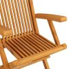 Cadeiras de jardim c/ almofadões antracite 8 pcs teca maciça - Image 5