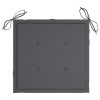Cadeiras de jardim c/ almofadões antracite 8 pcs teca maciça - Image 7