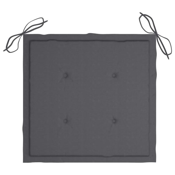 Cadeiras de jardim c/ almofadões antracite 8 pcs teca maciça - Image 7