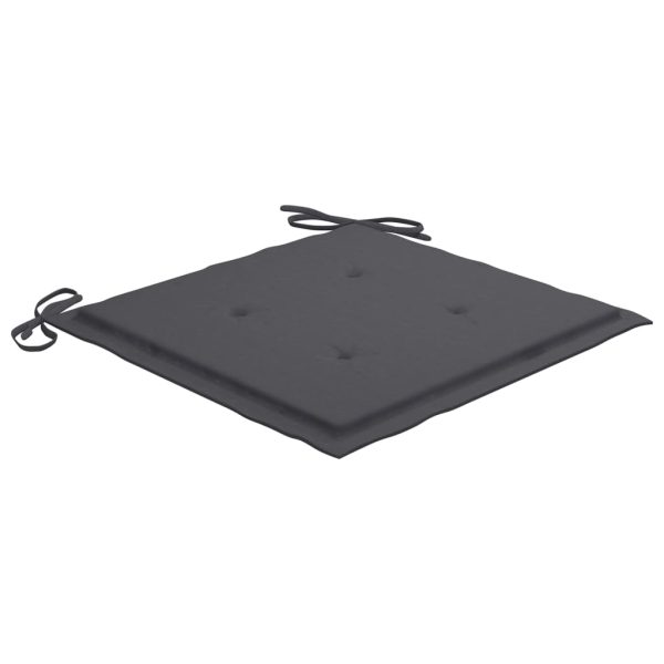 Cadeiras de jardim c/ almofadões antracite 8 pcs teca maciça - Image 8