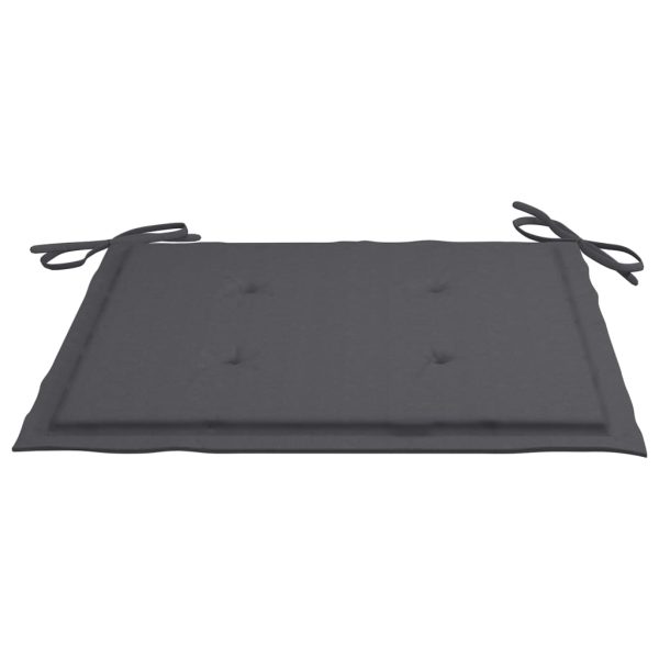 Cadeiras de jardim c/ almofadões antracite 8 pcs teca maciça - Image 9