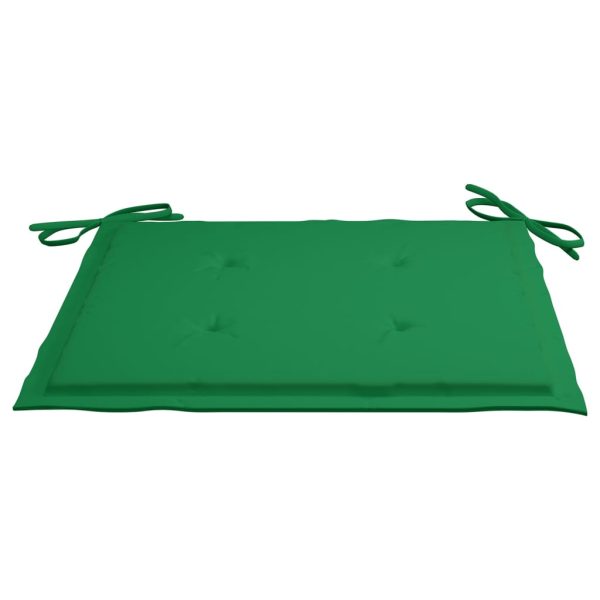 Cadeiras de jardim c/ almofadões verdes 8 pcs teca maciça - Image 9