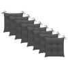 Cadeiras de jardim c/ almofadões antracite 8 pcs teca maciça - Image 9