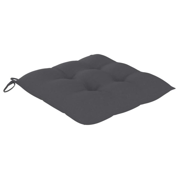 Cadeiras de jardim c/ almofadões antracite 8 pcs teca maciça - Image 10