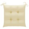 Cadeiras de jardim c/ almofadões branco nata 8 pcs teca maciça - Image 11