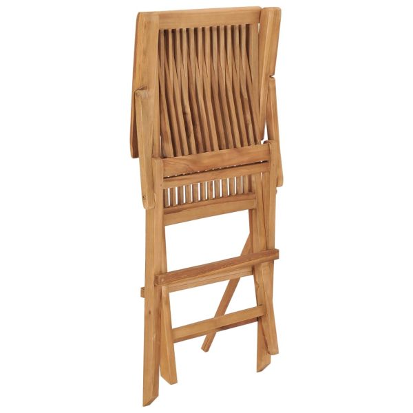 Cadeiras de jardim c/ almofadões branco nata 8 pcs teca maciça - Image 6
