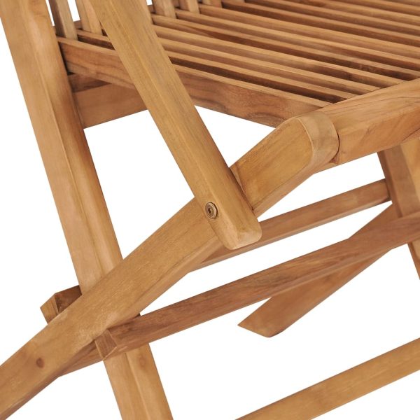 Cadeiras de jardim c/ almofadões branco nata 8 pcs teca maciça - Image 8