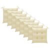 Cadeiras de jardim c/ almofadões branco nata 8 pcs teca maciça - Image 9