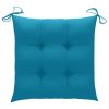 Cadeiras de jardim c/ almofadões azuis-claros 8 pcs teca maciça - Image 11