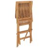 Cadeiras de jardim c/ almofadões azuis-claros 8 pcs teca maciça - Image 6