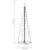 Árvore de Natal em cone c/ 70 luzes LED 50x120 cm branco quente - Image 8