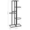 Suporte de vasos c/ 5 prateleiras 43x22x98 cm metal preto - Image 7