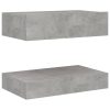 Mesa de cabeceira 60x35 cm contraplacado cinzento cimento - Image 3