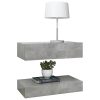 Mesa de cabeceira 60x35 cm contraplacado cinzento cimento - Image 4