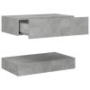 Mesa de cabeceira 60x35 cm contraplacado cinzento cimento - Image 7