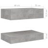 Mesa de cabeceira 60x35 cm contraplacado cinzento cimento - Image 11