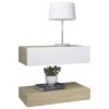 Mesa de cabeceira 60x35 cm contraplacado branco/carvalho sonoma - Image 4