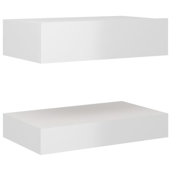 Mesa de cabeceira 60x35 cm contraplacado branco brilhante - Image 3