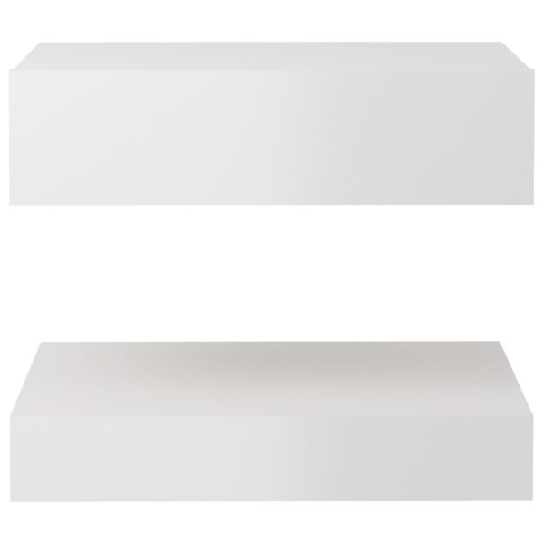 Mesa de cabeceira 60x35 cm contraplacado branco brilhante - Image 5