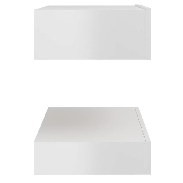 Mesa de cabeceira 60x35 cm contraplacado branco brilhante - Image 6