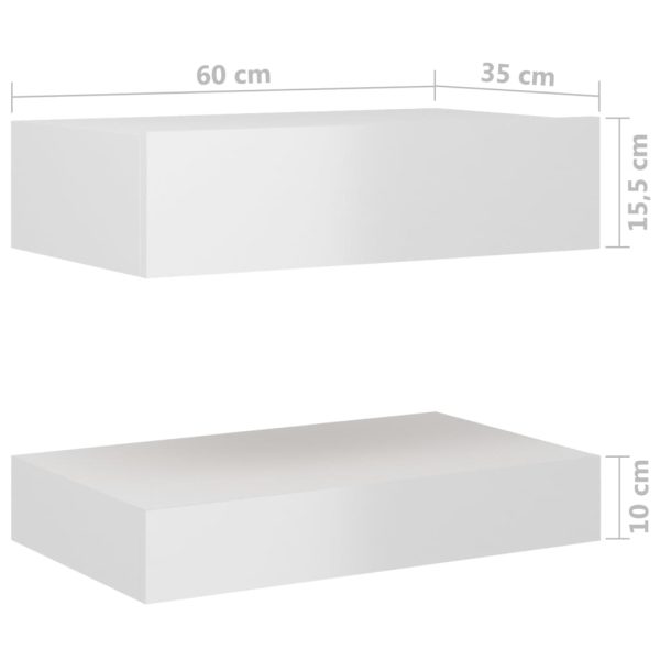 Mesa de cabeceira 60x35 cm contraplacado branco brilhante - Image 11