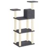Árvore p/ gatos c/ postes arranhadores sisal 119cm cinza-escuro - Image 5