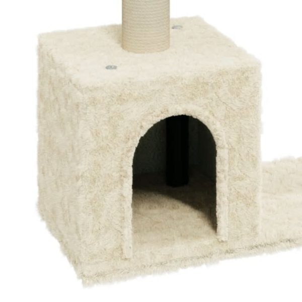 Árvore para gatos c/ postes arranhadores sisal 60 cm cor creme - Image 5