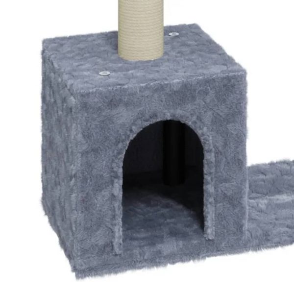 Árvore p/ gatos c/ postes arranhadores sisal 60 cm cinza-claro - Image 5