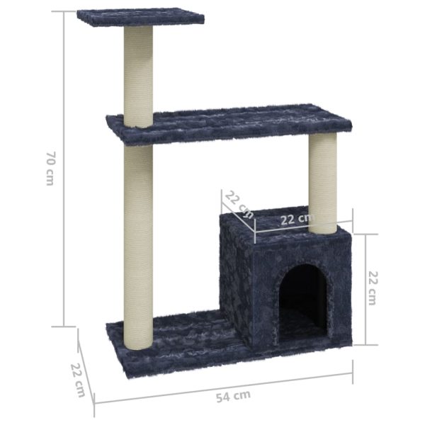 Árvore p/ gatos c/ postes arranhadores sisal 70 cm cinza-escuro - Image 6