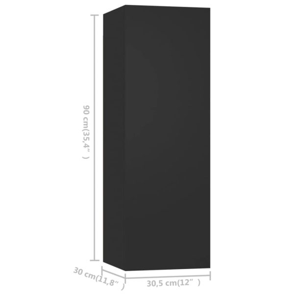Conjunto móveis de TV 8 pcs madeira processada preto - Image 9