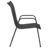 Cadeiras de jardim 2 pcs aço e textilene preto - Image 5