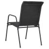 Cadeiras de jardim 2 pcs aço e textilene preto - Image 6