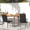 Cadeiras de jardim 2 pcs aço e textilene preto